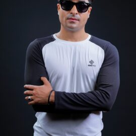 Men’s Performance Long Sleeve Tee – Black & White