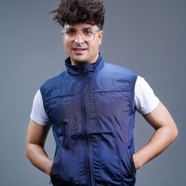 Men’s Stylish Blue Sports Vest Jacket
