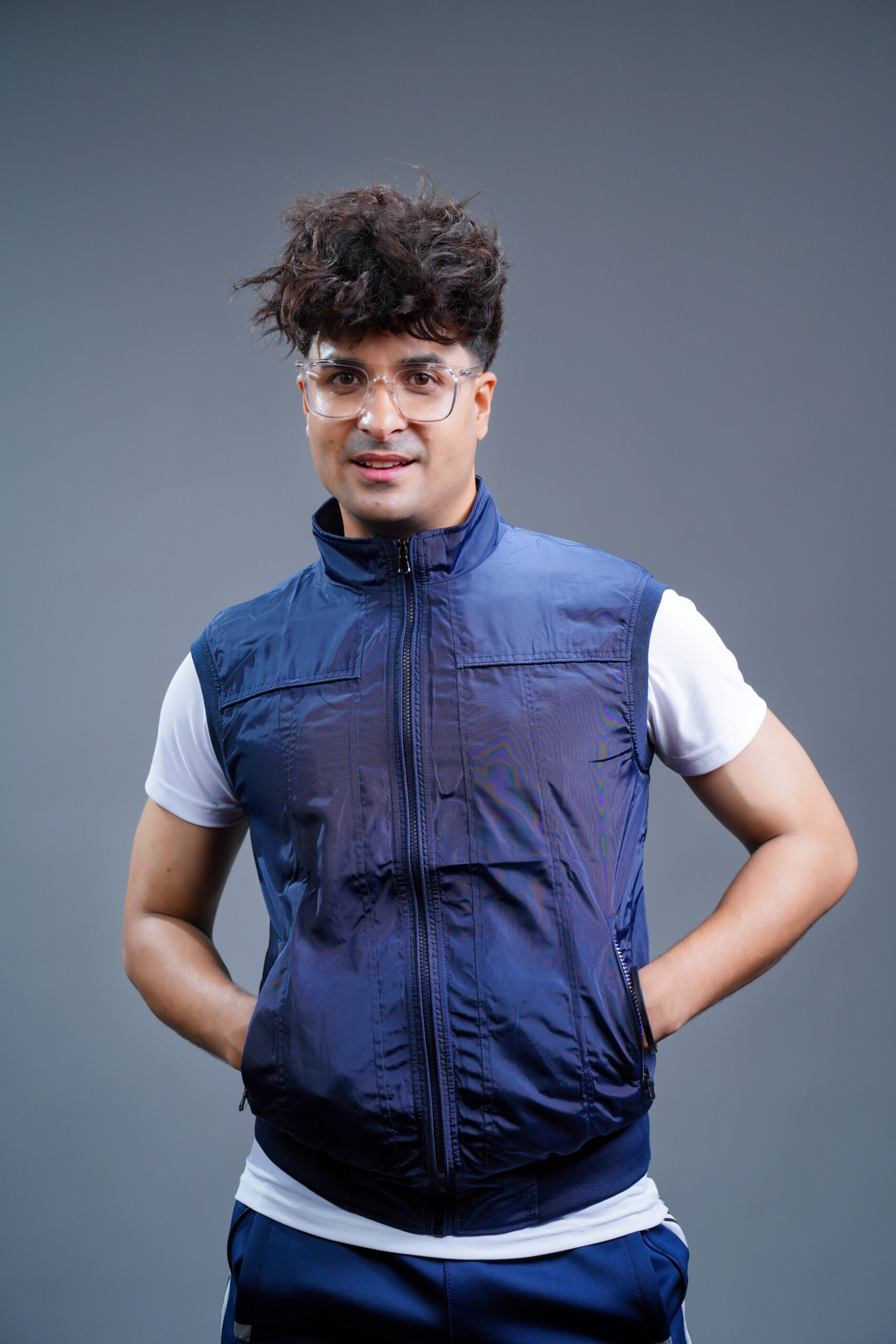 Men’s Stylish Blue Sports Vest Jacket